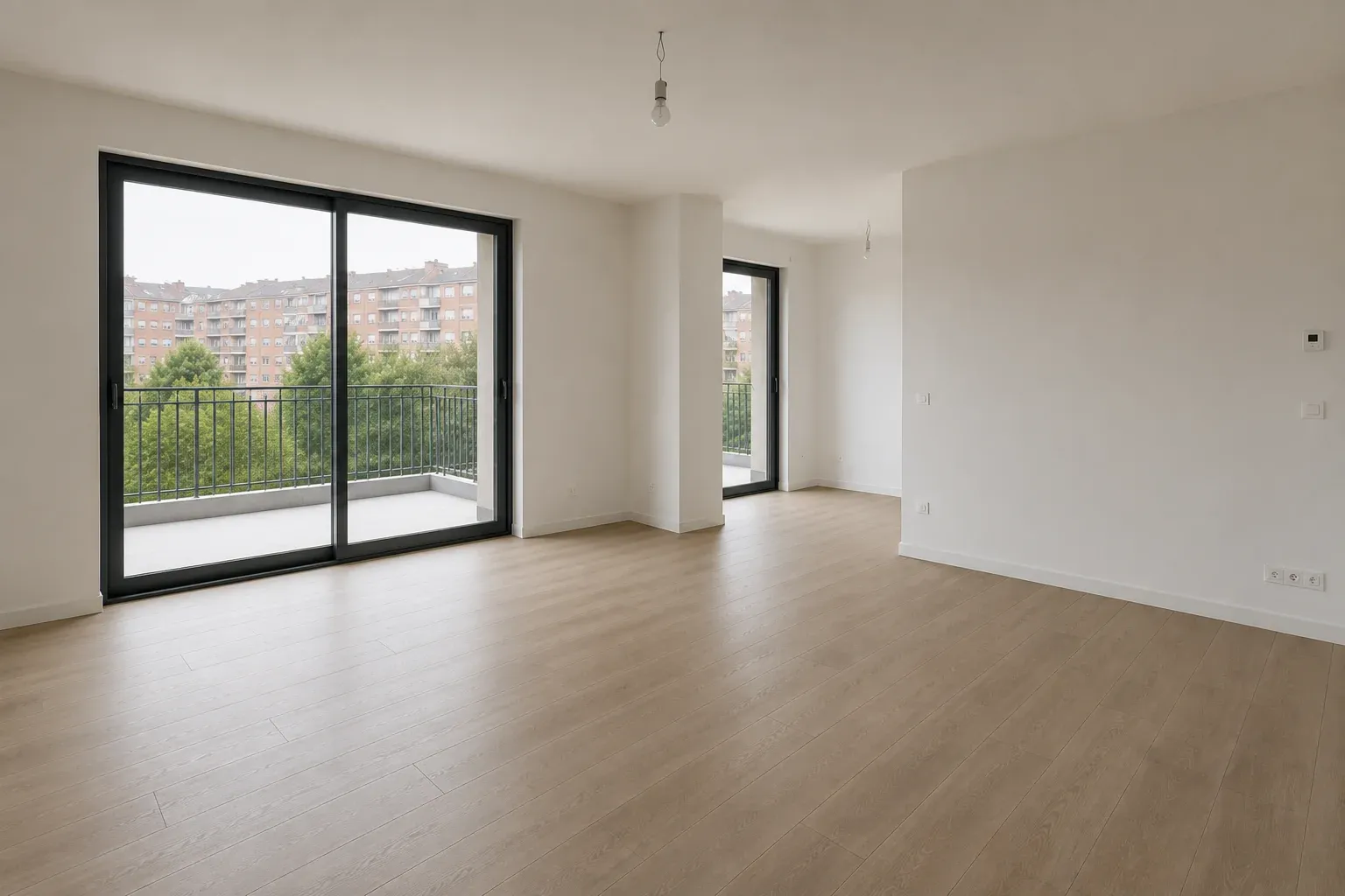 Ambiente immobiliare vuoto prima della trasformazione